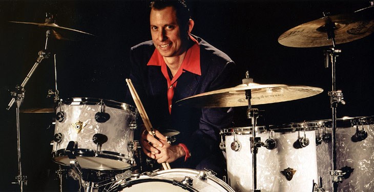 Daniel Glass at a drum kit